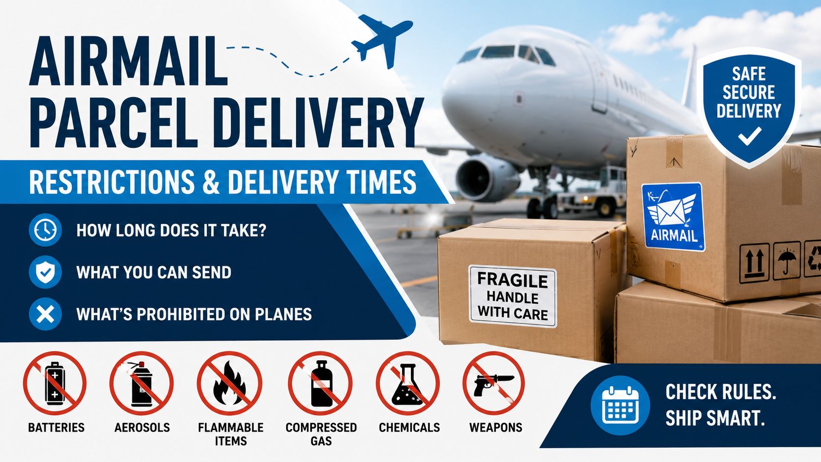 Aviation delivery of parcels: deadlines, restrictions, and prohibited contents