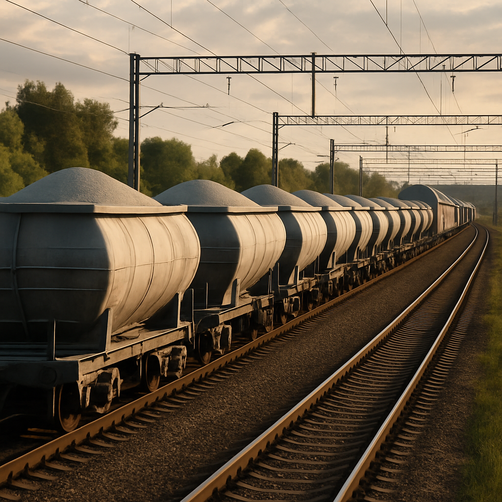 June Sees Cement Cargo Surge on Russian Railways